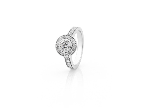 Round Brilliant Cut Halo Diamond Ring