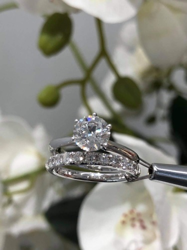 KTJ Signature Diamond Engagement and Wedding Ring Set.