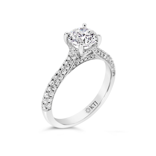 Hidden Halo Pave Solitaire