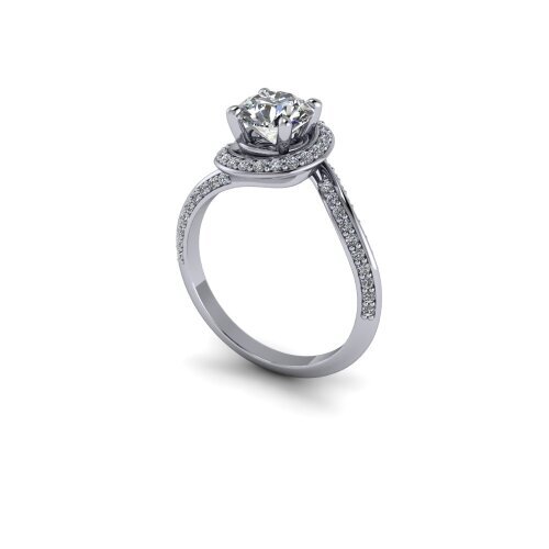 Twisted Pave Set Diamond ring