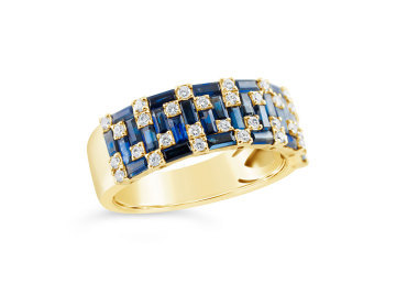 Yellow Gold Sapphire and diamond dress ring