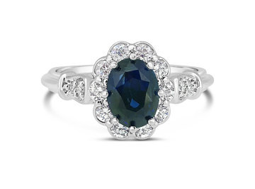 White Gold Sapphire and diamond dress ring