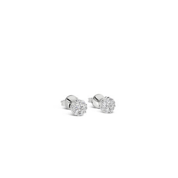 Floral Cluster Diamond Stud Earrings