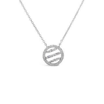 Circle Baguette Diamond Necklace