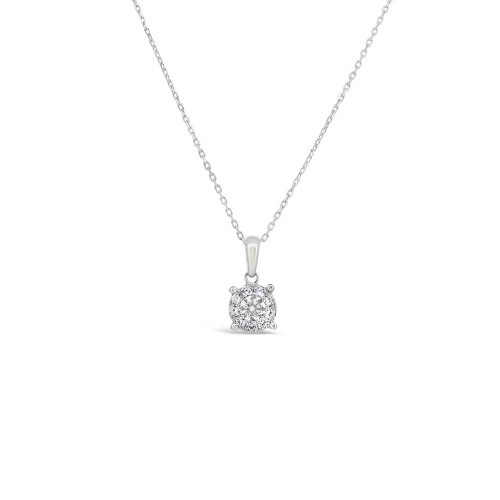 Cluster Halo Diamond Pendant