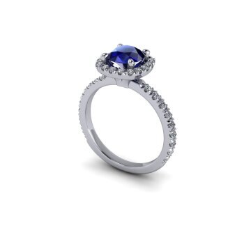 Sapphire Halo diamond ring