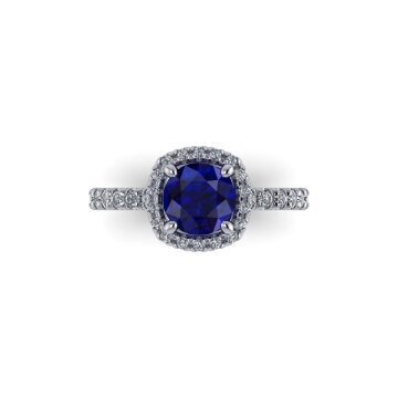 Sapphire Halo diamond ring