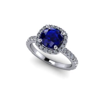 Sapphire Halo diamond ring